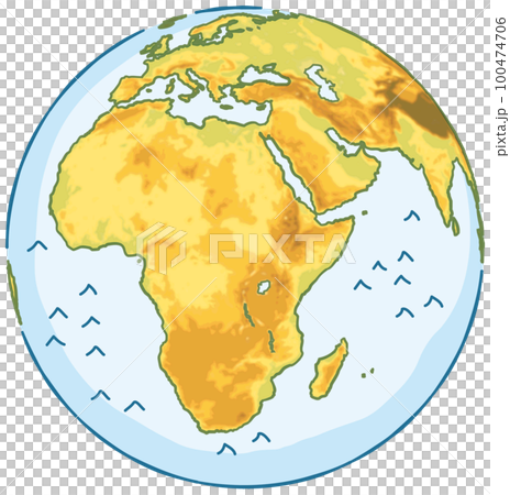 アフリカ大陸中心の地球 100474706