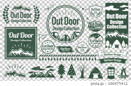 Natural and simple stylish design frame set that can be used for camping and outdoor scenes_dark green 100475412