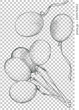 飛翔的氣球手繪插畫 飛翔的氣球手繪插畫 100476802