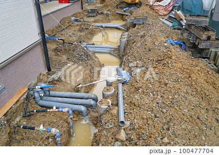 新築アパートの屋外給排水工事 100477704