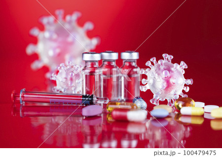 Pandemic medical health risk concept, corona virus 100479475