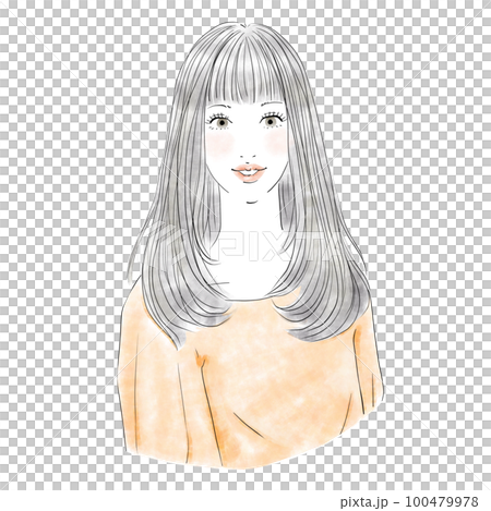 beautiful woman with long hair 100479978