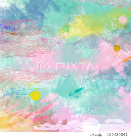 パステルカラーの抽象画の背景イラストのイラスト素材 [100480041] - PIXTA