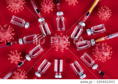 Virus cells in infected, Pandemic medical health 100482041
