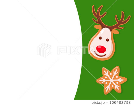 Merry Christmas Cookie, Deer and Snowflake Vector Merry Christmas Cookie, Deer and Snowflake Vector 100482738