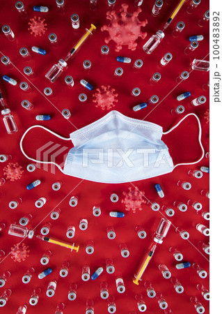 Medical mask for protection against corona virus, SARS pandemic background Medical mask for protection against corona virus, SARS pandemic background 100483892