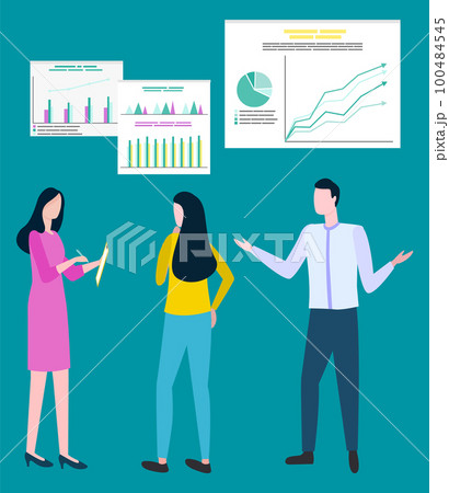 Colleagues Discussing Business Ideas Vector Image Colleagues Discussing Business Ideas Vector Image 100484545