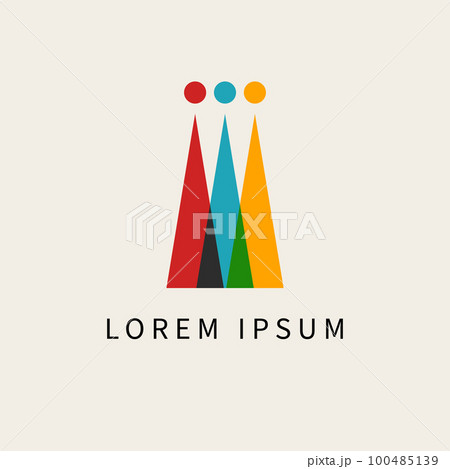 People in shape of triangles, teamwork logo People in shape of triangles, teamwork logo 100485139