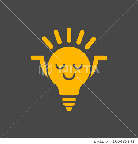 Light bulb smiling, happy character 100485241
