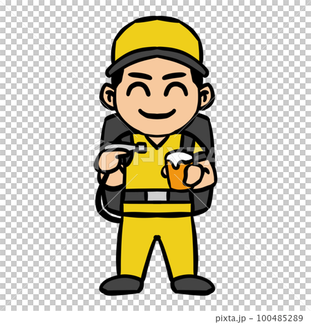 Illustration of a beer vendor 100485289