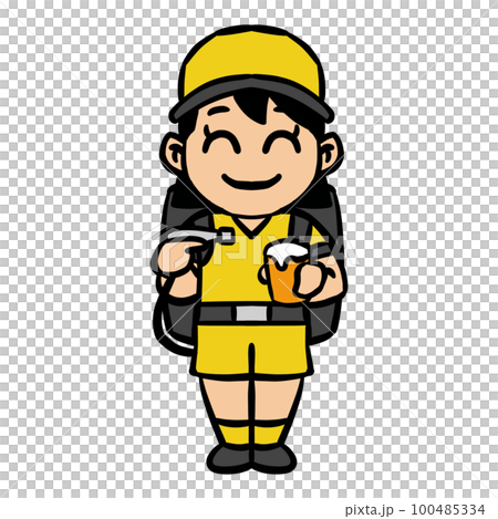 Illustration of a beer vendor Illustration of a beer vendor 100485334