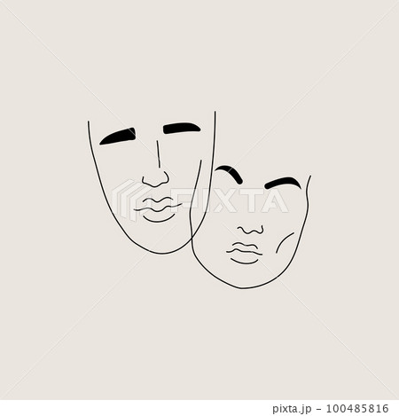 Two faces, male and female 100485816