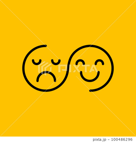 Sad and happy faces 100486296