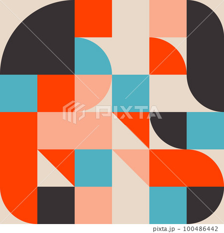 Seamless square pattern in bauhaus style 100486442
