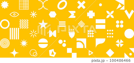 Memphis background, geometric abstract icons, shapes 100486466