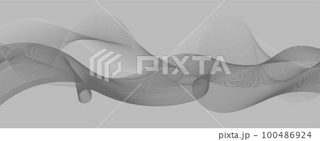 Wavy fluid, thin waves, abstract lines 100486924