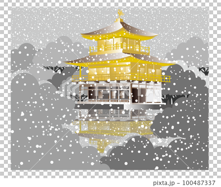 金閣寺。它是日本京都最受歡迎的旅遊景點之一。 100487337