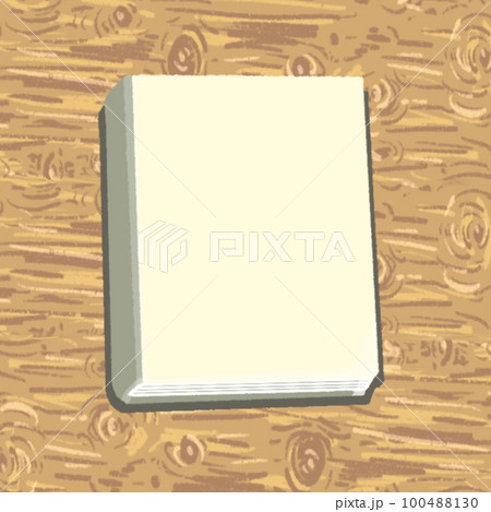 表紙が無地の本のイラスト【背景あり（木目、茶色）・シンプル・線なし】 100488130
