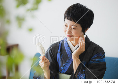 黒い夏の小紋 薄物 リビング 黒い夏の小紋 薄物 リビング 100488578