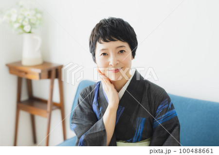 黒い夏の小紋 薄物 リビング 黒い夏の小紋 薄物 リビング 100488661