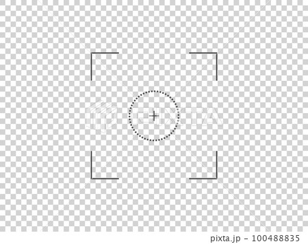 Camera focus screen with square target. Vector photo camera viewfinder. Isolated sign symbol. Camera focus screen with square target. Vector photo camera viewfinder. Isolated sign symbol. 100488835