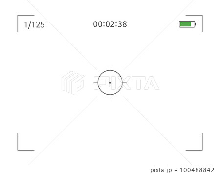 Vector photo camera frame viewfinder screen of video recorder digital display on white background. 100488842