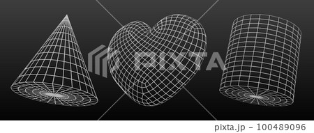 3d outline wireframe geometric shapes 3d outline wireframe geometric shapes 100489096