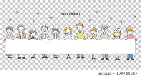 みんなでボートを持つ人々 100489867