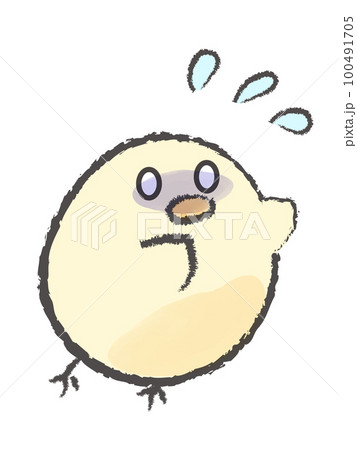 汗を出し青ざめるひよこ1 100491705