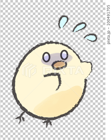 汗を出し青ざめるひよこ1 100491705