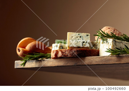 Sandwich with blue cheese, pears, and rosemary. Sandwich with blue cheese, pears, and rosemary. 100492660