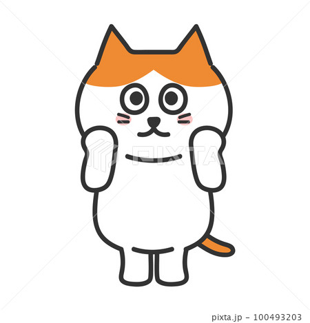 頑張る猫のイラスト 茶白猫 頑張る猫のイラスト 茶白猫 100493203