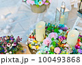 Virgin Road with colorful flowers 100493868