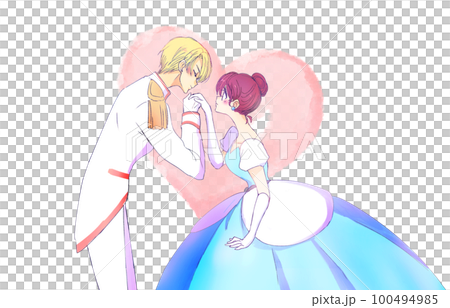 Prince kissing the back of the princess's hand Blonde 100494985