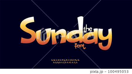 Standout joyful alphabet, playful friendly letters, children cartoon font for bright modern logo, birthday headline, festival and carnival typography. Goofy comic typographic design. Vector typeset Standout joyful alphabet, playful friendly letters, children cartoon font for bright modern logo, birthday headline, festival and carnival typography. Goofy comic typographic design. Vector typeset 100495053