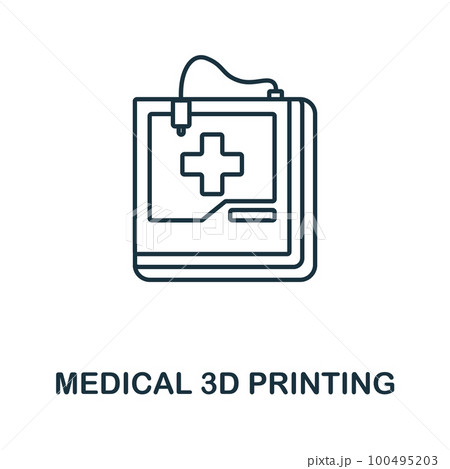 Medical 3D Printing outline icon. Simple element from healthcare innovations collection. Creative Medical 3D Printing line icon for web design, templates, infographics and more Medical 3D Printing outline icon. Simple element from healthcare innovations collection. Creative Medical 3D Printing line icon for web design, templates, infographics and more 100495203