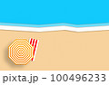 Summer concept. Gold sandy beach, sea and relax places. Handmade, paper composition. 100496233