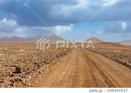 Plateau in the middle of the island of Fuerteventura Plateau in the middle of the island of Fuerteventura 100497637