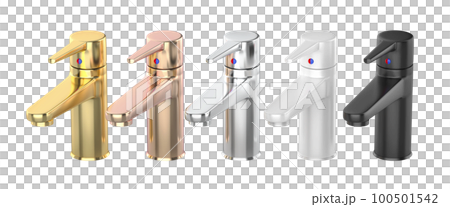 Bathroom faucets with different colors and materials Bathroom faucets with different colors and materials 100501542