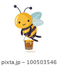 Cartoon bee cute character in flat style.  100503546