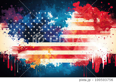 USA national flag. American flag. Created with Generative AI 100503756