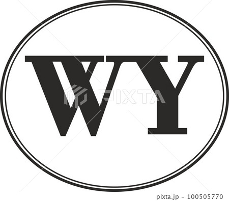 Sign of state of Wyoming for sticking on glass of car. Sign of Wyoming 100505770