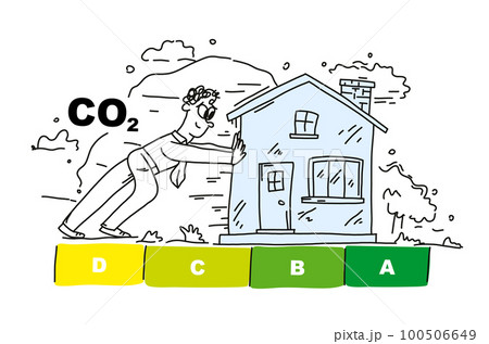 A person is moving his house towards environmental friendliness and reducing CO2 emissions. A person is moving his house towards environmental friendliness and reducing CO2 emissions. 100506649