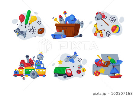 Different Colorful Kids Toy from Nursery Vector Composition Set Different Colorful Kids Toy from Nursery Vector Composition Set 100507168