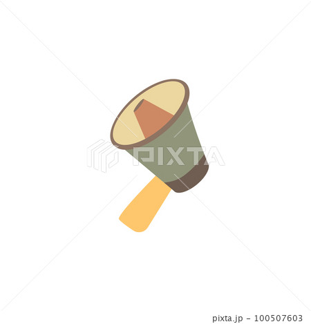 Loud Megaphone Making New Wonderful Announcement To The Public. Strong Sound Bullhorn Drawing Producing Old Amazing Advertisements For Everyone. 100507603