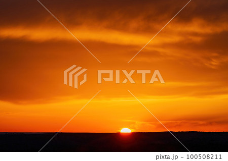 Sunset landscape of Wichita Mountains National Wildlife Refuge 100508211