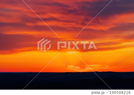 Sunset landscape of Wichita Mountains National Wildlife Refuge 100508216