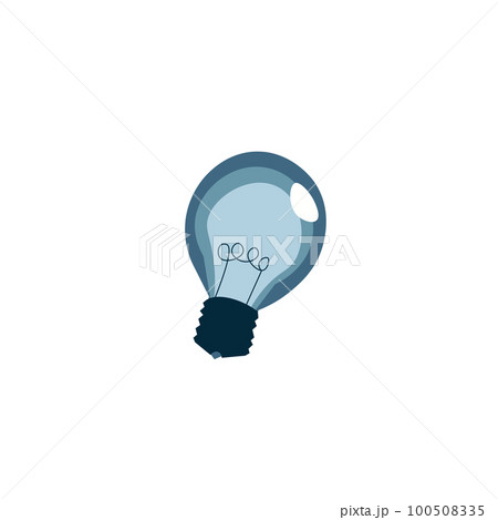 Vector illustration with color bulb on white background. Bright Colored Abstract Image. Late Updates Presented. Cartoon picture to cobmine objects. 100508335