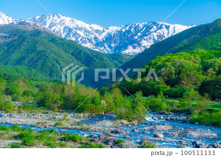【初夏素材】初夏の白馬大橋から見える風景【長野県】 【初夏素材】初夏の白馬大橋から見える風景【長野県】 100511133