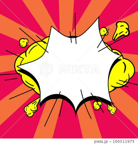Comics Design Frames. Photo Frame Set With Explosion Bubbles For Add Collage, Funny Cute Comic Photos Collection For Promotion 100511975